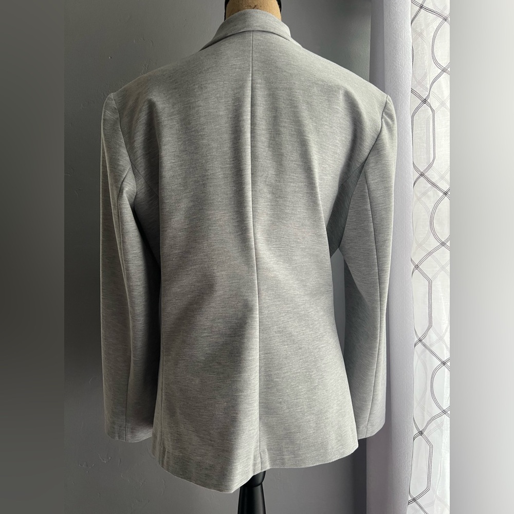 Express Light Gray Single-Button Blazer - image 7